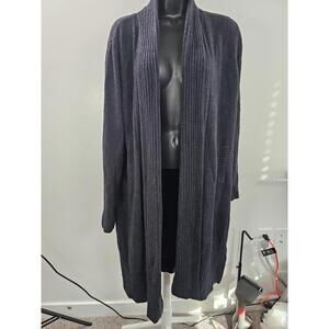 Barefoot Dreams CozyChic Lite Long Black  Cardigan  with Pockets